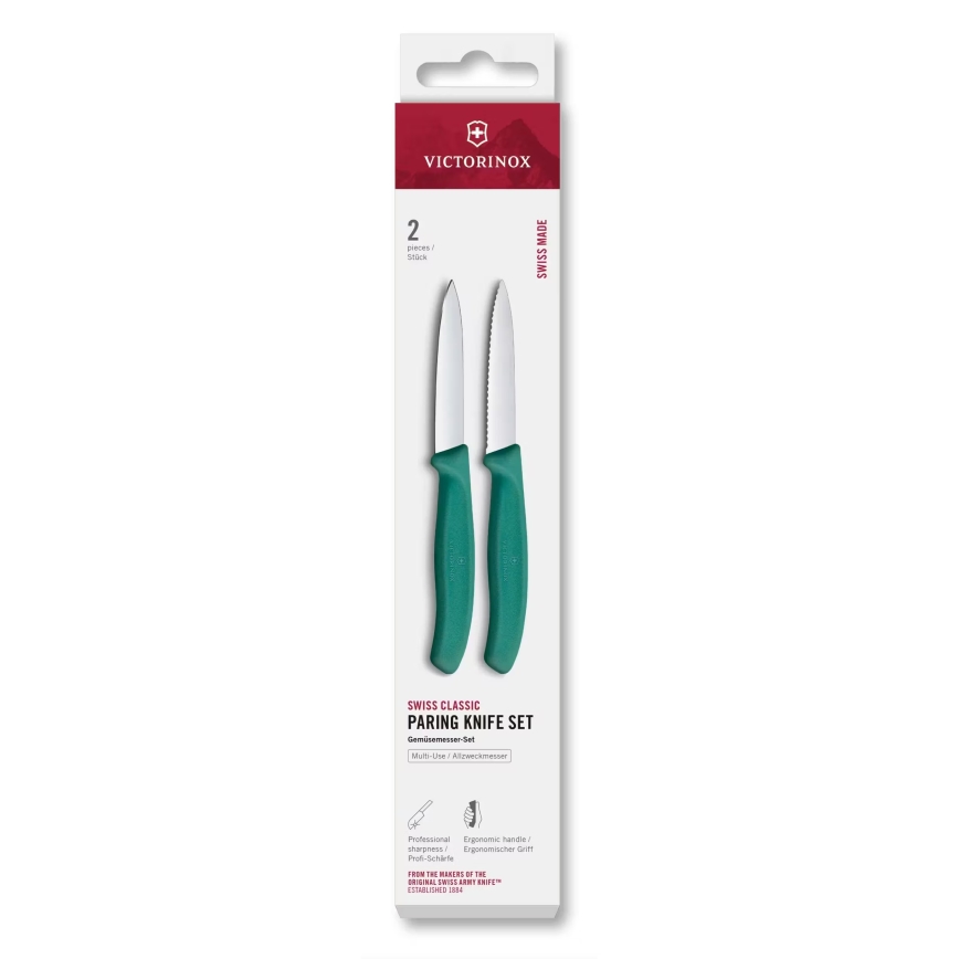 Victorinox - SWISS CLASSIC dārzeņu nažu komplekts, 8 cm, 2 gab., tirkīza