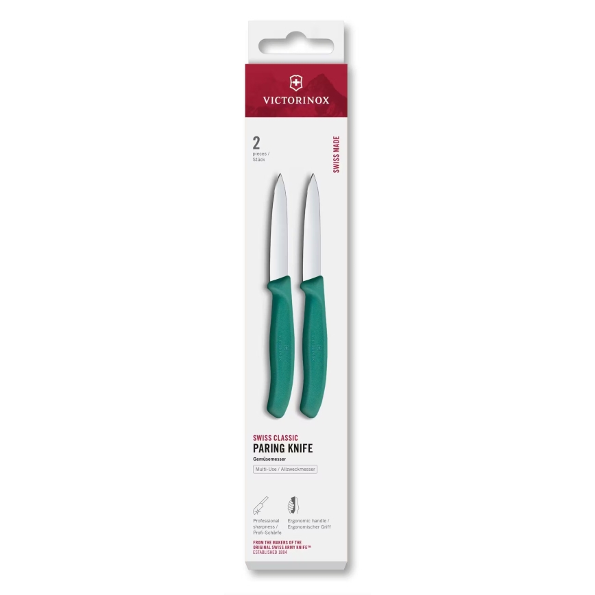Victorinox - SWISS CLASSIC dārzeņu nažu komplekts, 8 cm, 2 gab., tirkīza krāsā