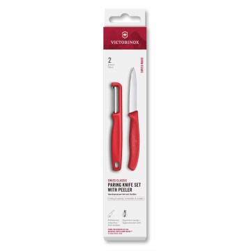 Victorinox - SWISS CLASSIC: virtuves naža un mizotāja komplekts, sarkans