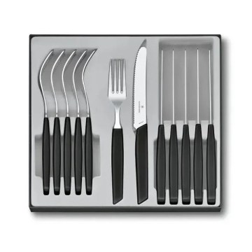 Victorinox - SWISS MODERN galda piederumu komplekts, 12 gab., melns