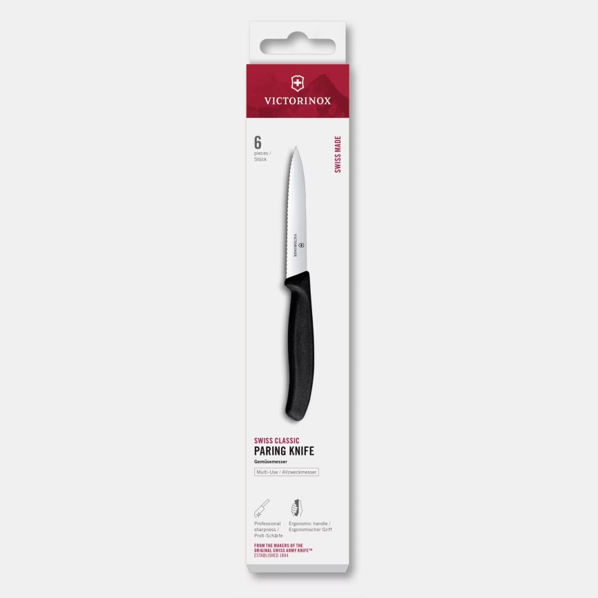 Victorinox - Virtuves dārzeņu nažu komplekts SWISS CLASSIC 10 cm, 6 gab., melns