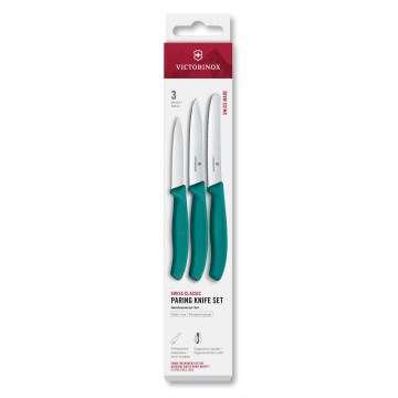 Victorinox - Virtuves dārzeņu nažu komplekts SWISS CLASSIC, 3 gab., tirkīzzils