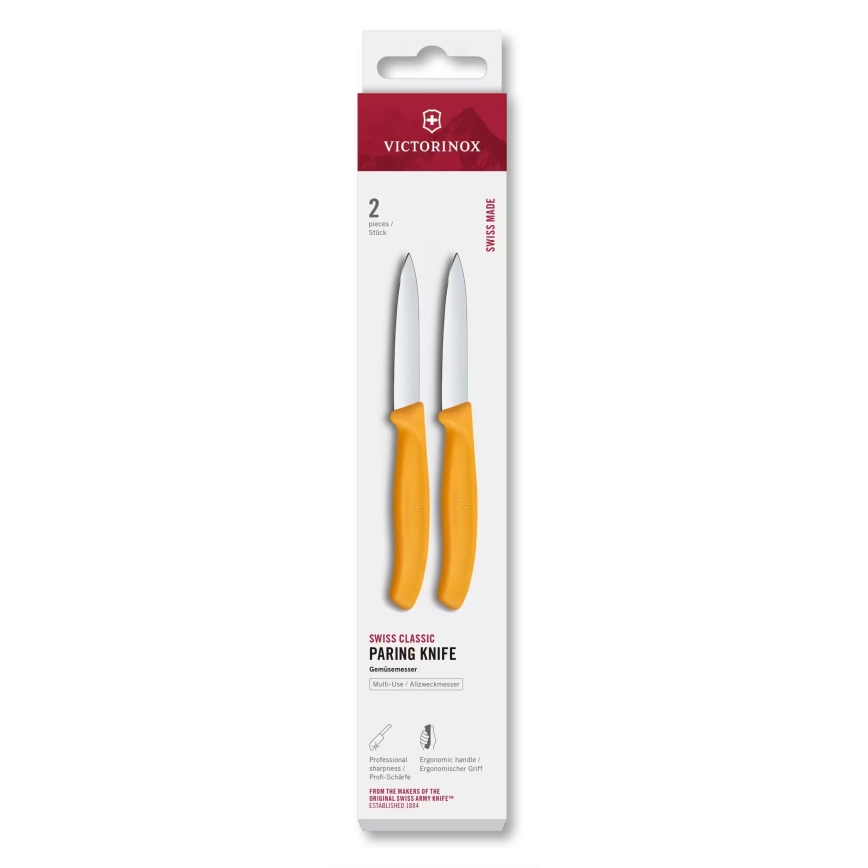 Victorinox - Virtuves dārzeņu nažu komplekts SWISS CLASSIC, 8 cm, 2 gab., dzeltens