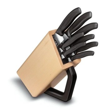 Victorinox - Virtuves nažu komplekts ar statīvu SWISS CLASSIC, 9 gab., buka/bēšs