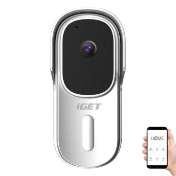 Video durvju zvans ar kustības sensoru — Full HD 1080p, 5200 mAh, IP65, Wi-Fi, Tuya, balts