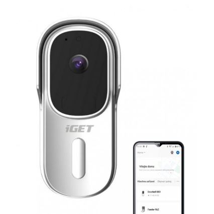 Video durvju zvans ar kustības sensoru — Full HD 1080p, 5200 mAh, IP65, Wi-Fi, Tuya, balts