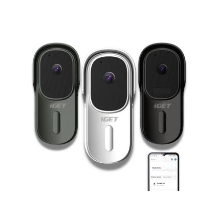 Video durvju zvans ar kustības sensoru — Full HD 1080p, 5200 mAh, IP65, Wi-Fi, Tuya, balts