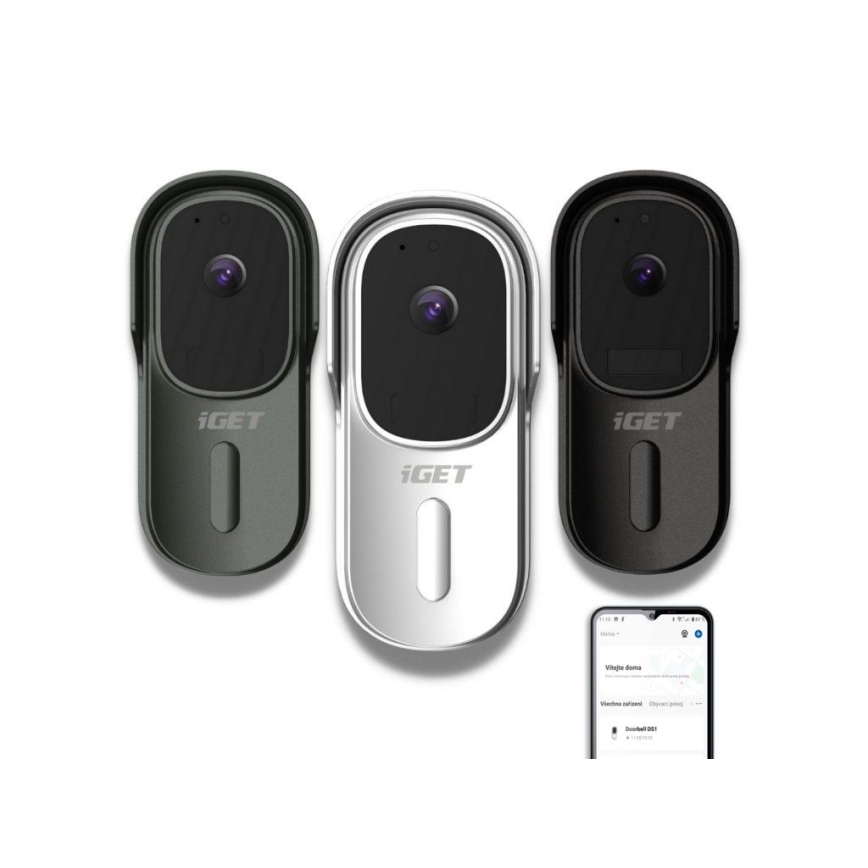 Video durvju zvans ar kustības sensoru — Full HD 1080p, 5200 mAh, IP65, Wi-Fi, Tuya, balts