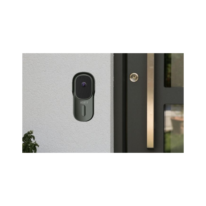 Video durvju zvans ar kustību sensoru Full HD 1080p 5200 mAh IP65 Wi-Fi antracīta