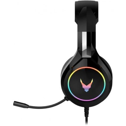 Video spēļu austiņas ar mikrofonu VARR GAMING RGB USB melnas