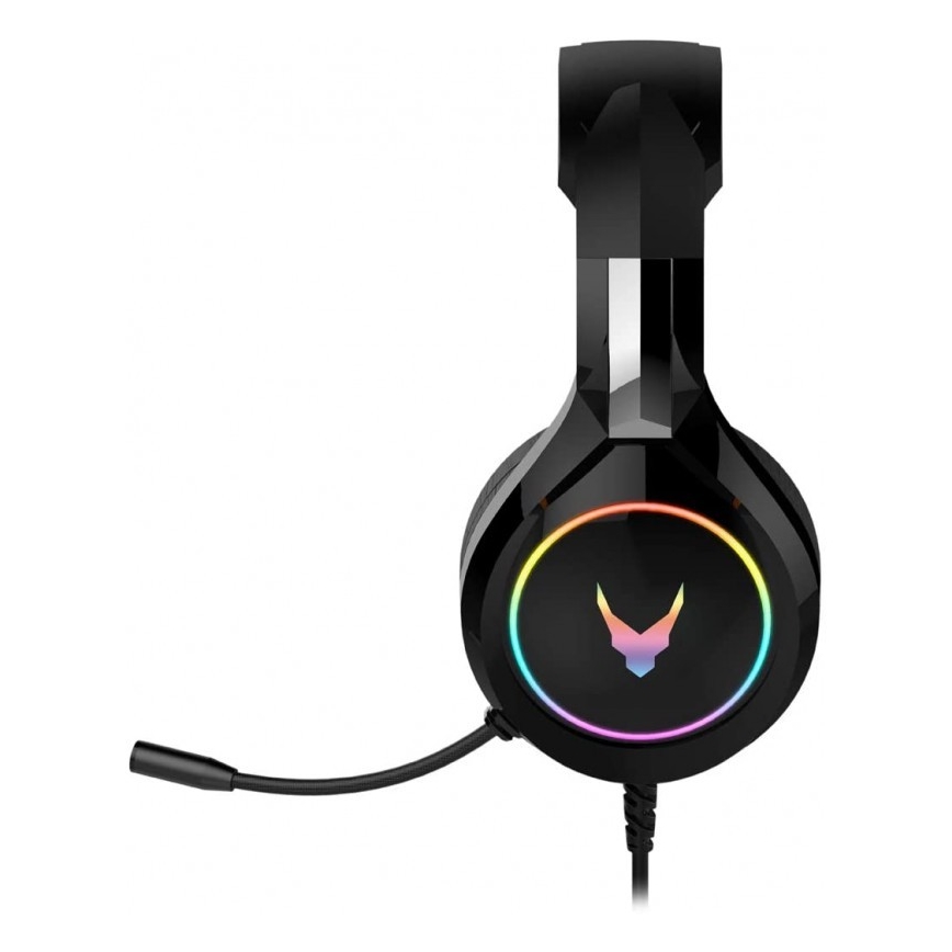 Video spēļu austiņas ar mikrofonu VARR GAMING RGB USB melnas