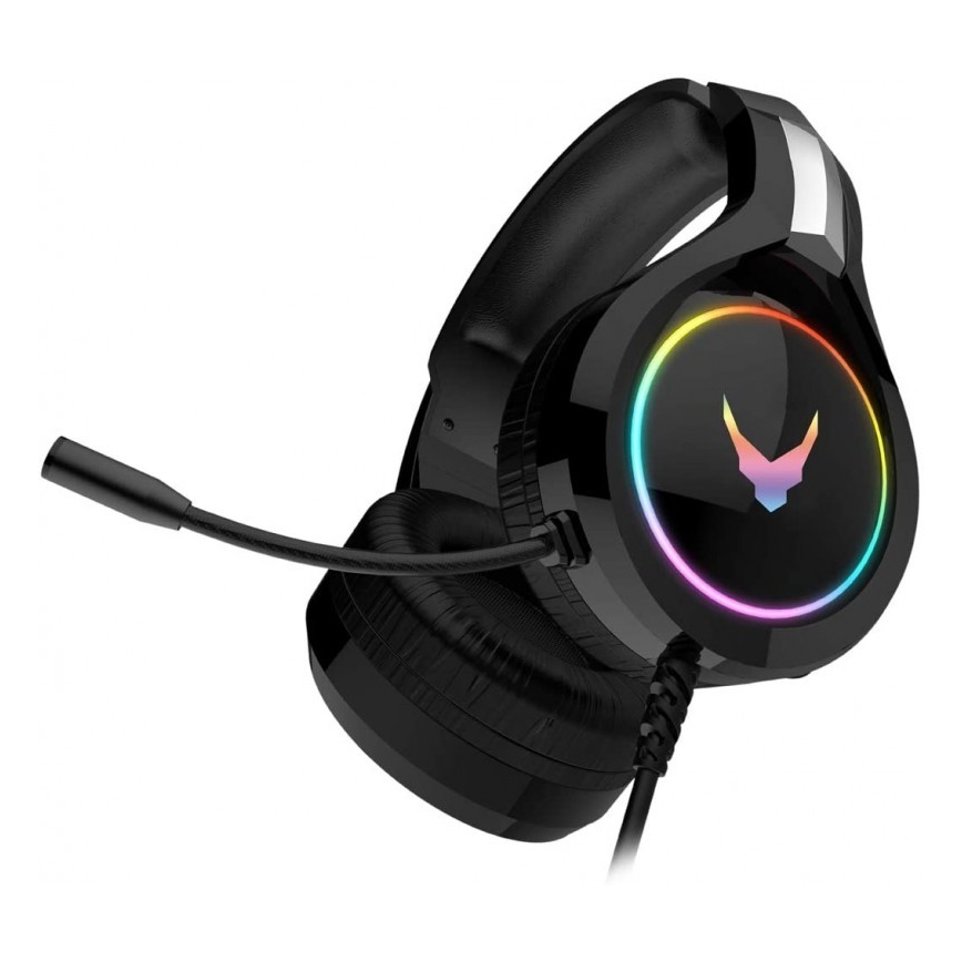 Video spēļu austiņas ar mikrofonu VARR GAMING RGB USB melnas