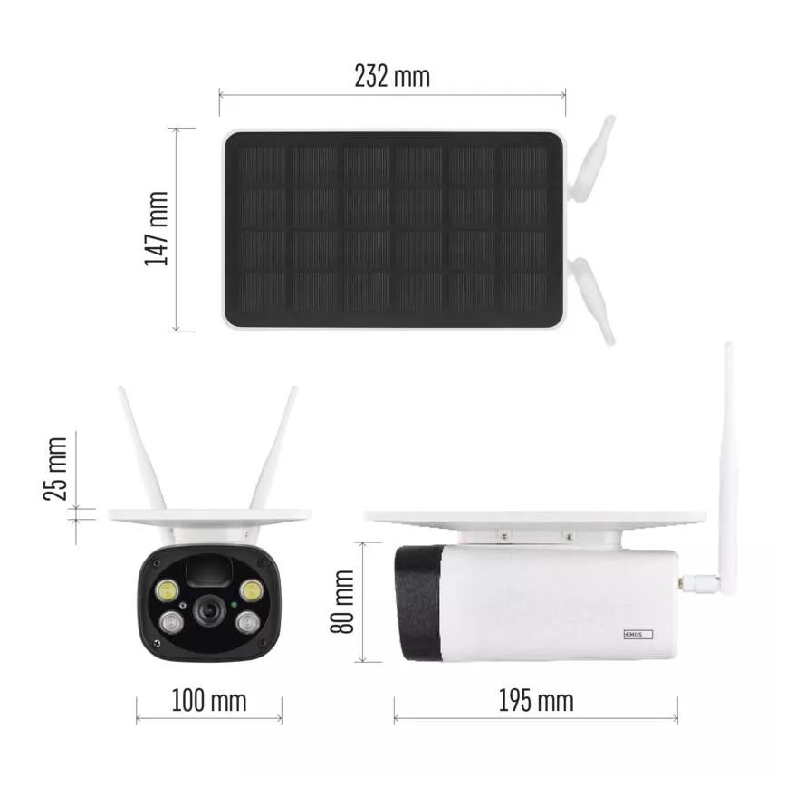Viedā āra IP kamera GoSmart 3,5W/5V 8800 mAh IP55