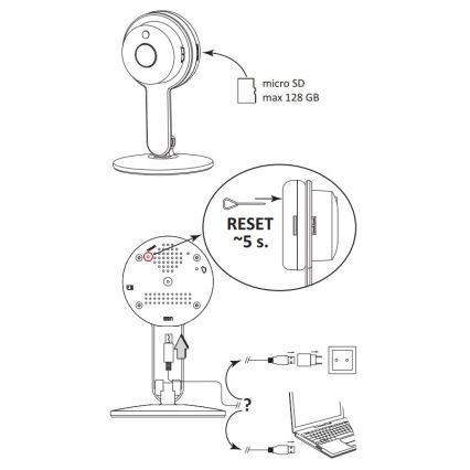 Viedā kamera COSMO LED/230V/Wi-Fi Tuya