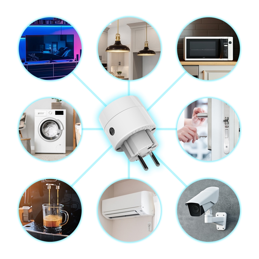 Viedā kontaktligzda 2300W/230V/10A Wi-Fi Tuya