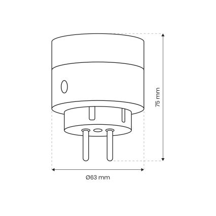 Viedā kontaktligzda 2300W/230V/10A Wi-Fi Tuya