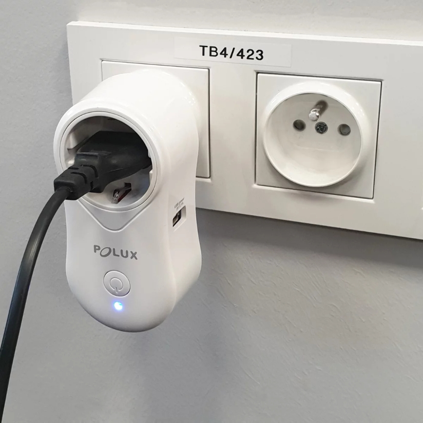 Viedā kontaktligzda SMART 3400W/230V Wi-Fi Tuya + USB SCHUKO