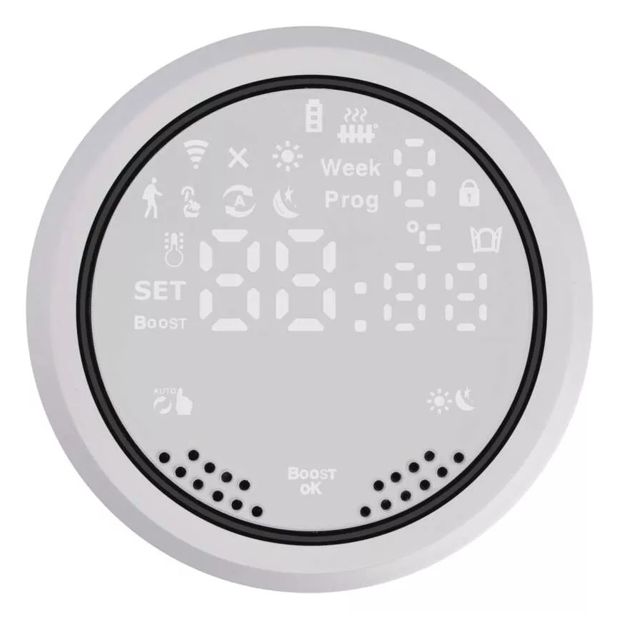 Viedā termostatiskā galviņa ar LCD ekrānu GoSmart M30x1,5 2xAA/1,5V Tuya