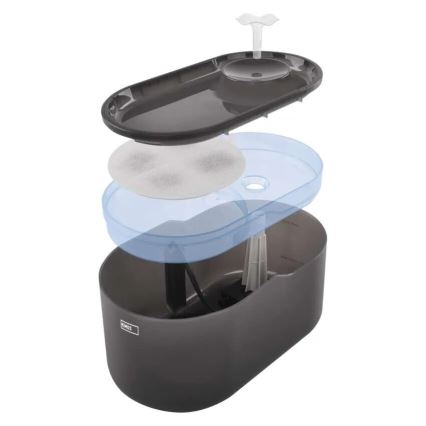Viedā ūdens dzirdinātava mājdzīvniekiem 2,6 l/5V pelēka Wi-Fi