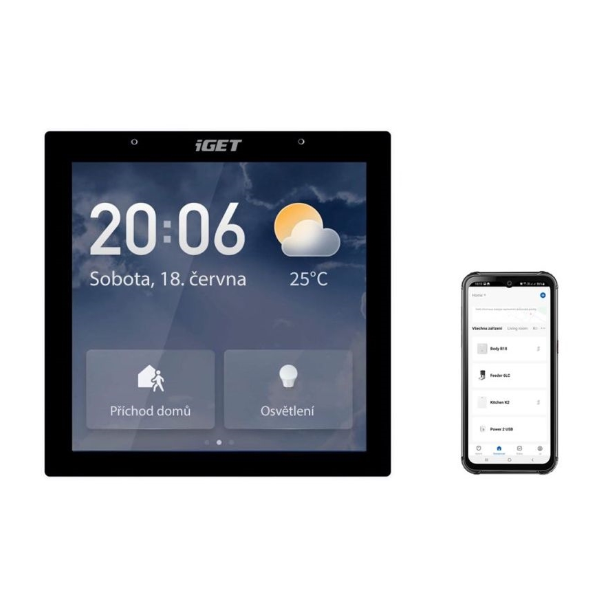 Viedā vārteja ar skārienvadāma ekrāns GW6 Wi-Fi Zigbee Bluetooth