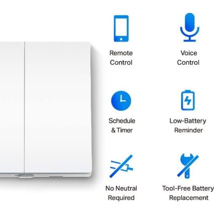 Viedais divu pogu gaismas slēdzis 2xAAA