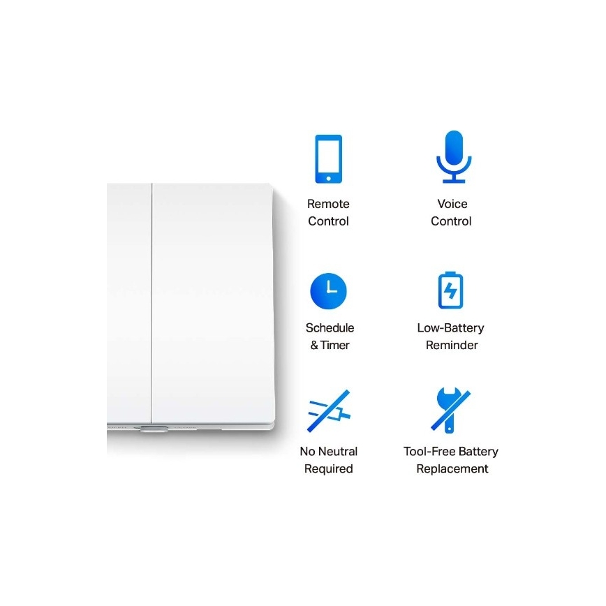 Viedais divu pogu gaismas slēdzis 2xAAA