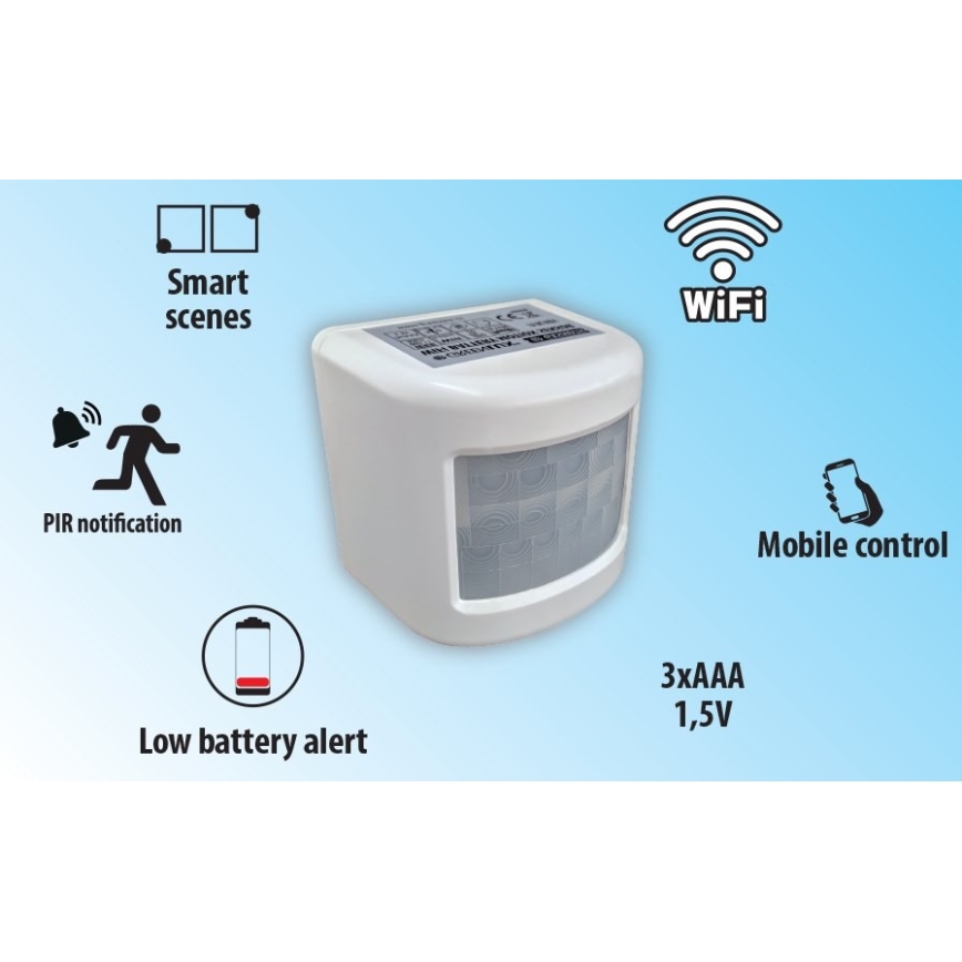 Viedais kustību sensors 3xAAA Wi-Fi Tuya
