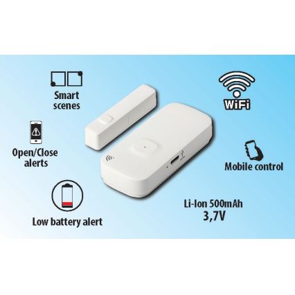Viedais logu un durvju sensors 3,7V 500 mAh Wi-Fi Tuya