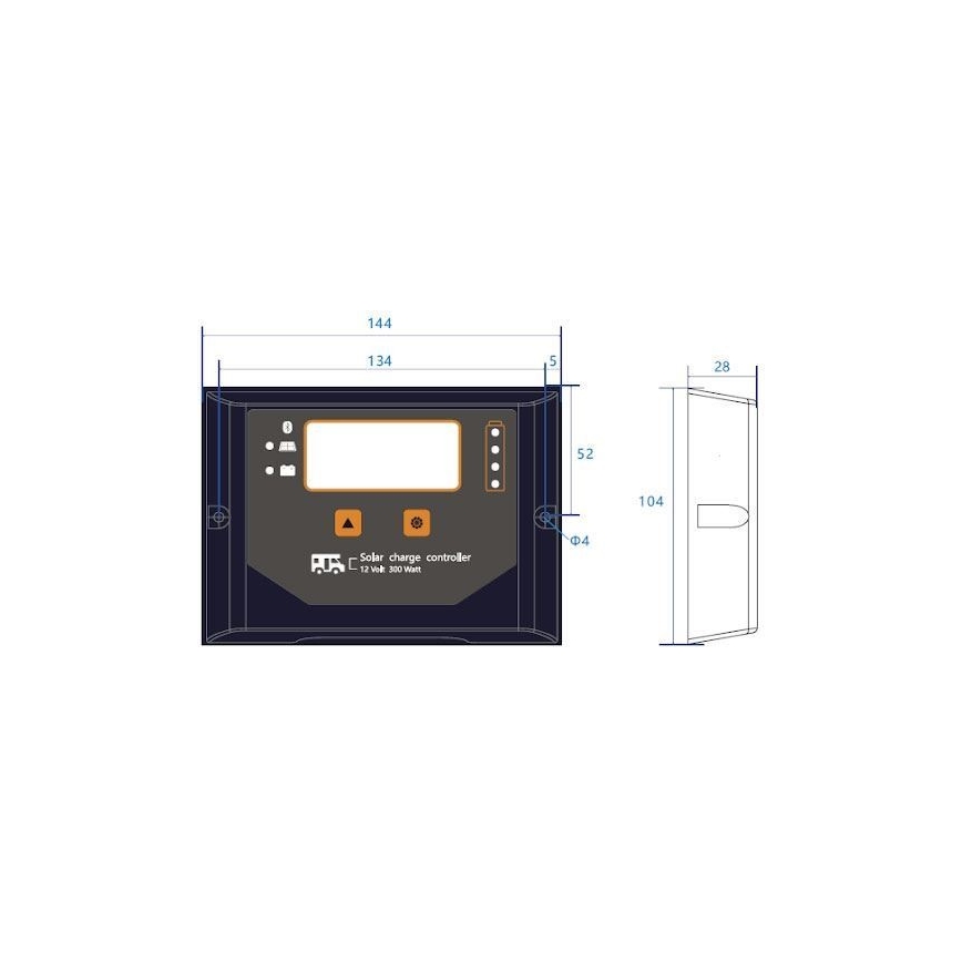 Viedais saules enerģijas uzlādes regulators PWM 12V/20A