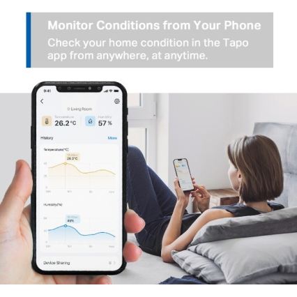 Viedais temperatūras un mitruma sensors 1xCR2450
