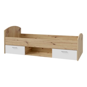 Vienvietīga gulta ar ietilpīgu uzglabāšanas nodalījumu URO 90x200 cm artisan ozols/balta