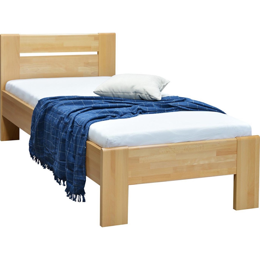 Vienvietīga masīvkoka gulta AMBER 90x200 cm, bērzs