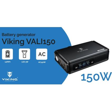 Viking - Akumulatora ģenerators ar LED displeju un Power Delivery, 10000 mAh