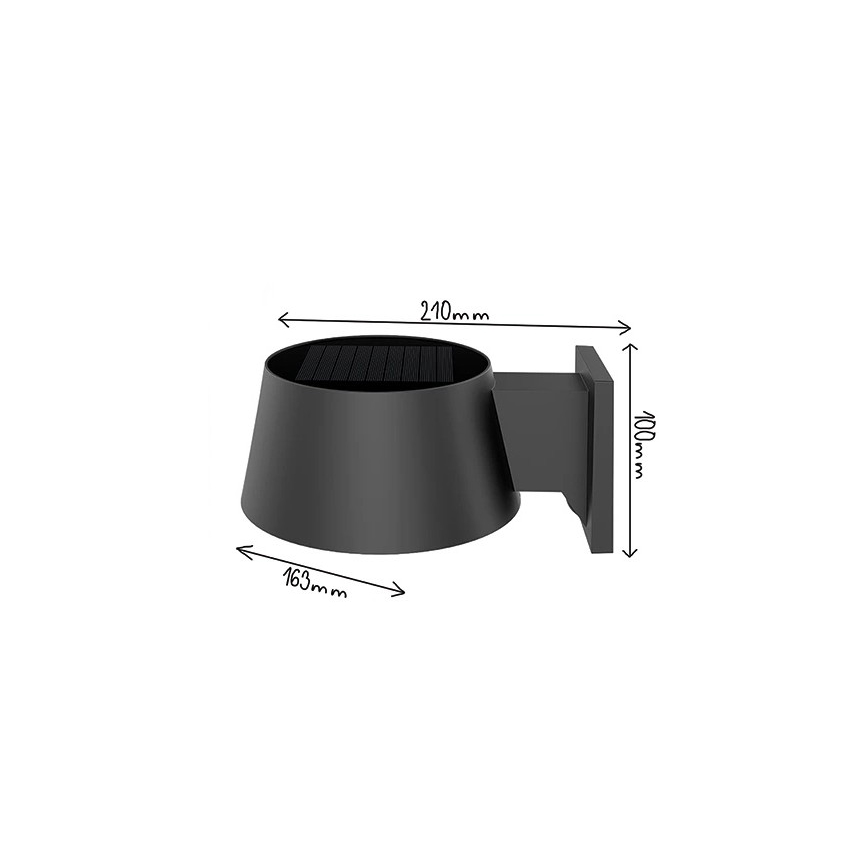 Viking - LED saules sienas gaismeklis ar regulējamu spilgtumu un sensoru LED/1W/3,7V IP44 4000K 2000 mAh