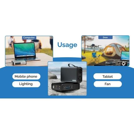 Viking - Lādēšanas stacija ar LED displeju Power Delivery 148 Wh