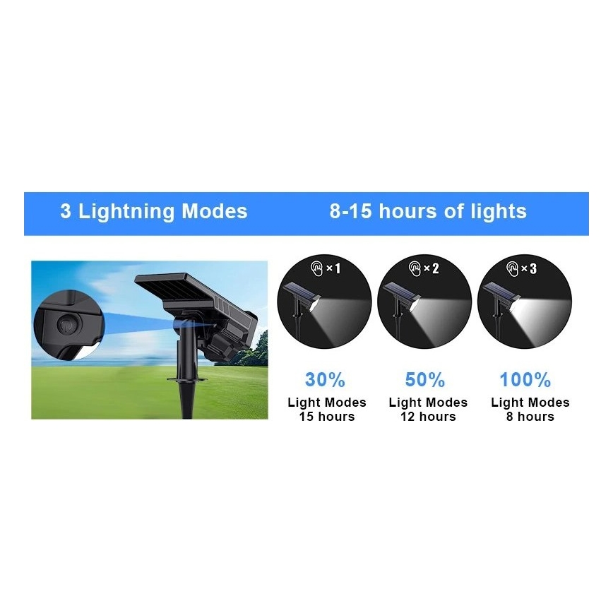 Viking - LED saules lampa LED/1W/3,7V IP65 6000K 2200 mAh