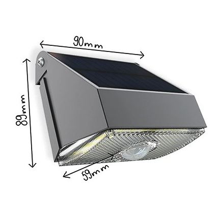 Viking - LED saules sienas gaismeklis ar sensoru LED/3,7V IP54 3000/4000K 2000 mAh