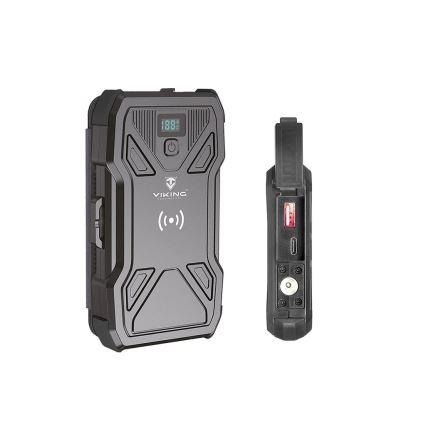 Viking - portatīvais akumulators ar LED lukturi, bezvadu uzlādi un saules paneli Power Delivery 22,5W/10000 mAh