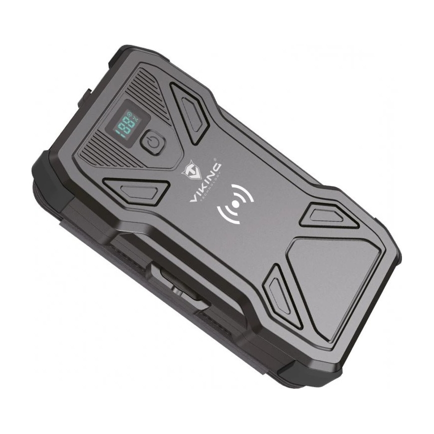 Viking - Powerbank ar iebūvētu LED lukturi, bezvadu uzlādi un saules paneli, Power Delivery 22,5 W / 20000 mAh