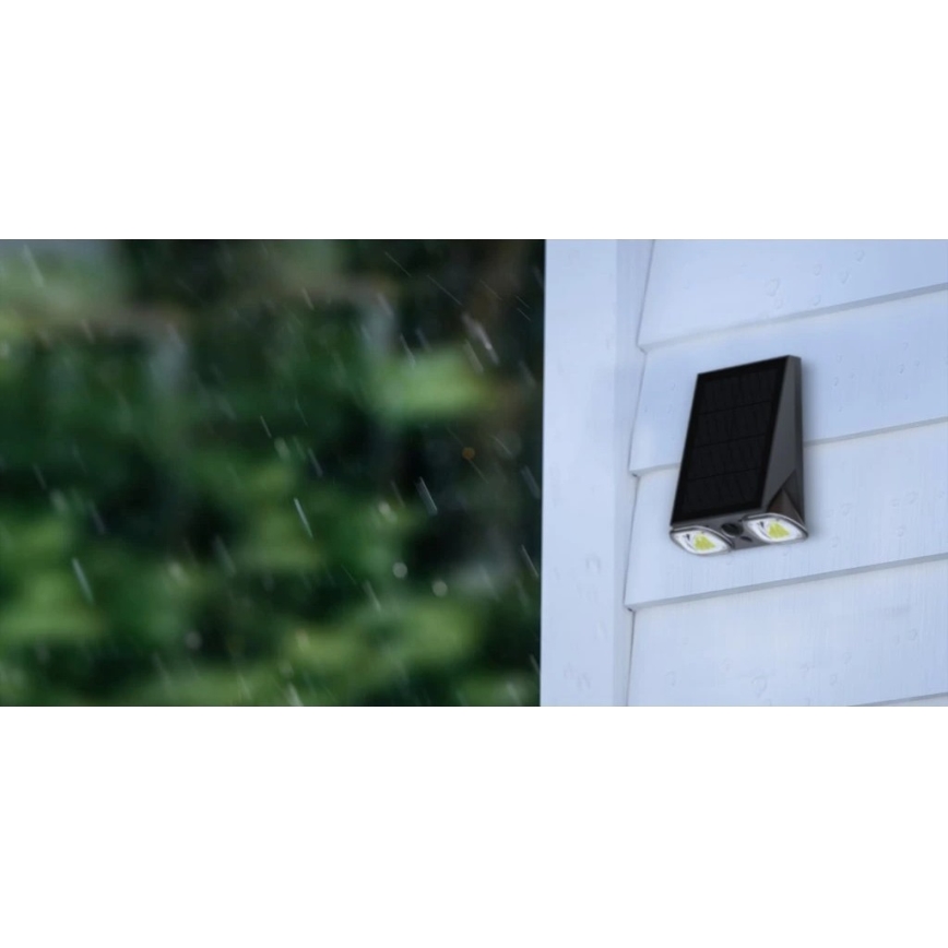 Viking - LED regulējamā saules sienas lampa ar sensoru LED/1,3W/3,7V IP44 4000K 2000 mAh