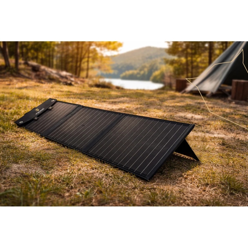 Viking - Saules panelis USB Power Delivery 60W/20V IPX4 melns
