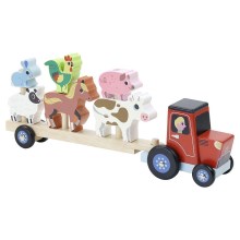 Vilac - Koka traktors ar dzīvniekiem
