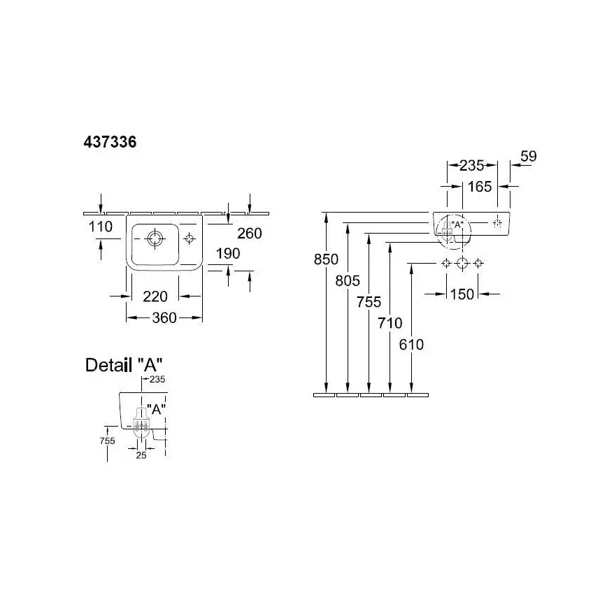 Villeroy & Boch 43733601 - Karājamā izlietne ARCHITECTURA 36x26 cm keramika/balta