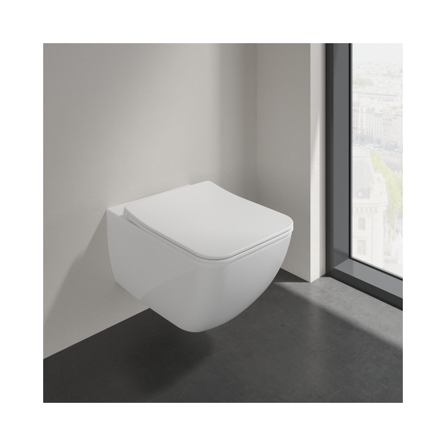 Villeroy & Boch 4611RLR1 - Piekaramais WC ar SoftClose sēdekli VENTICELLO keramika/balta