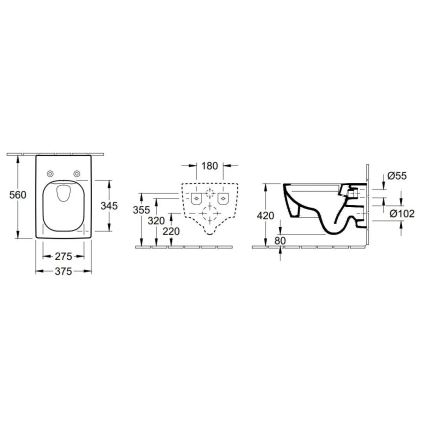 Villeroy & Boch 4633R001 - Sienas piestiprināms WC MEMENTO keramika/balta