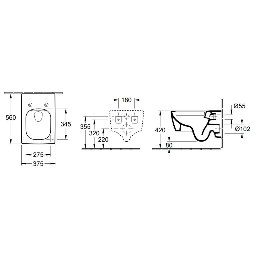 Villeroy & Boch 4633R001 - Sienas piestiprināms WC MEMENTO keramika/balta