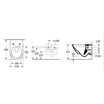 Villeroy & Boch 4670T0T2 - Karājamais WC SUBWAY 3.0 keramika/balta