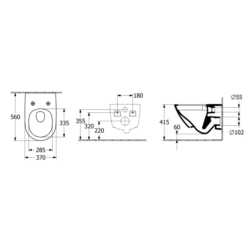 Villeroy & Boch 4670TSR1 - Sienas piestiprināms WC ar SoftClose sēdekli SUBWAY 3.0 keramika/balta