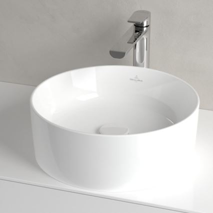 Villeroy & Boch 4A184001 - COLLARO uz virsmas montējamā izlietne Ø 40 cm, keramika, balta