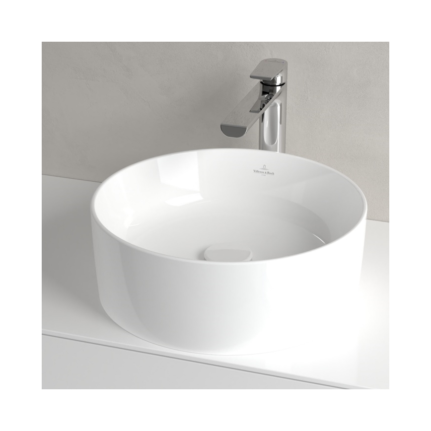 Villeroy & Boch 4A184001 - COLLARO uz virsmas montējamā izlietne Ø 40 cm, keramika, balta
